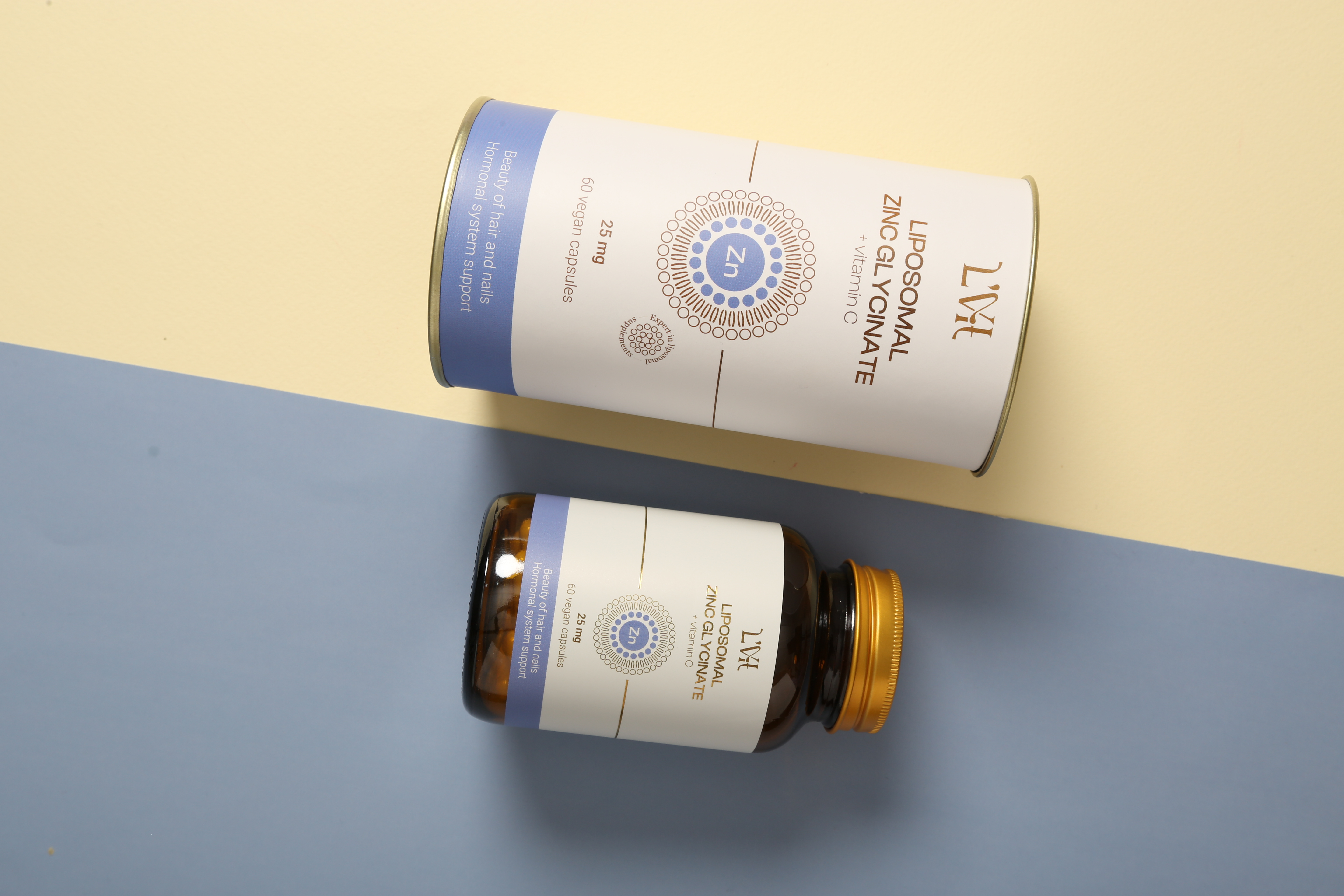 Liposomal Vitamins, Липосомальный цинк (бисглицинат) + Витамин C (L-аскорбат натрия), растительные капсулы, 60 шт.