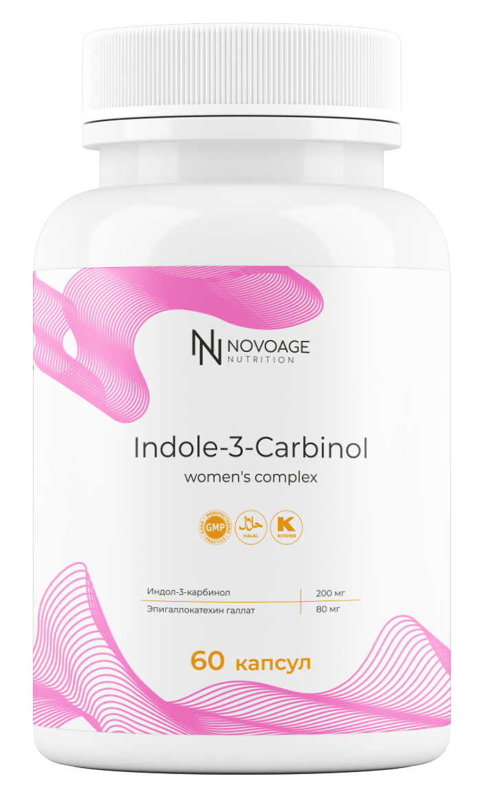 NOVOAGE nutrition, Индол-3-Карбинол с экстрактом зеленого чая, капсулы, 60 шт.