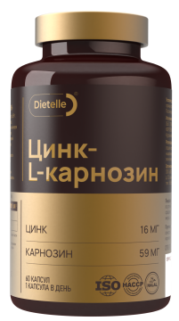 Dietelle, Цинк-L-карнозин, капсулы, 60 шт.