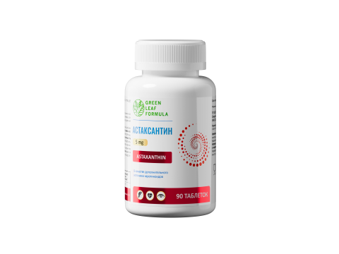 Green Leaf Formula, Астаксантин (против старения), таблетки, 90 шт.