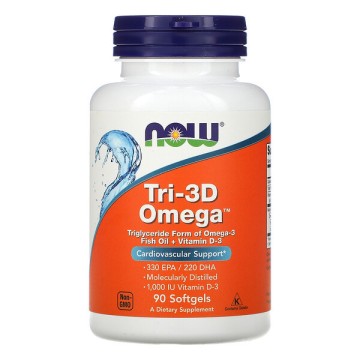 Now Foods, TRI-3D Омега-3, капсулы, 90 шт
