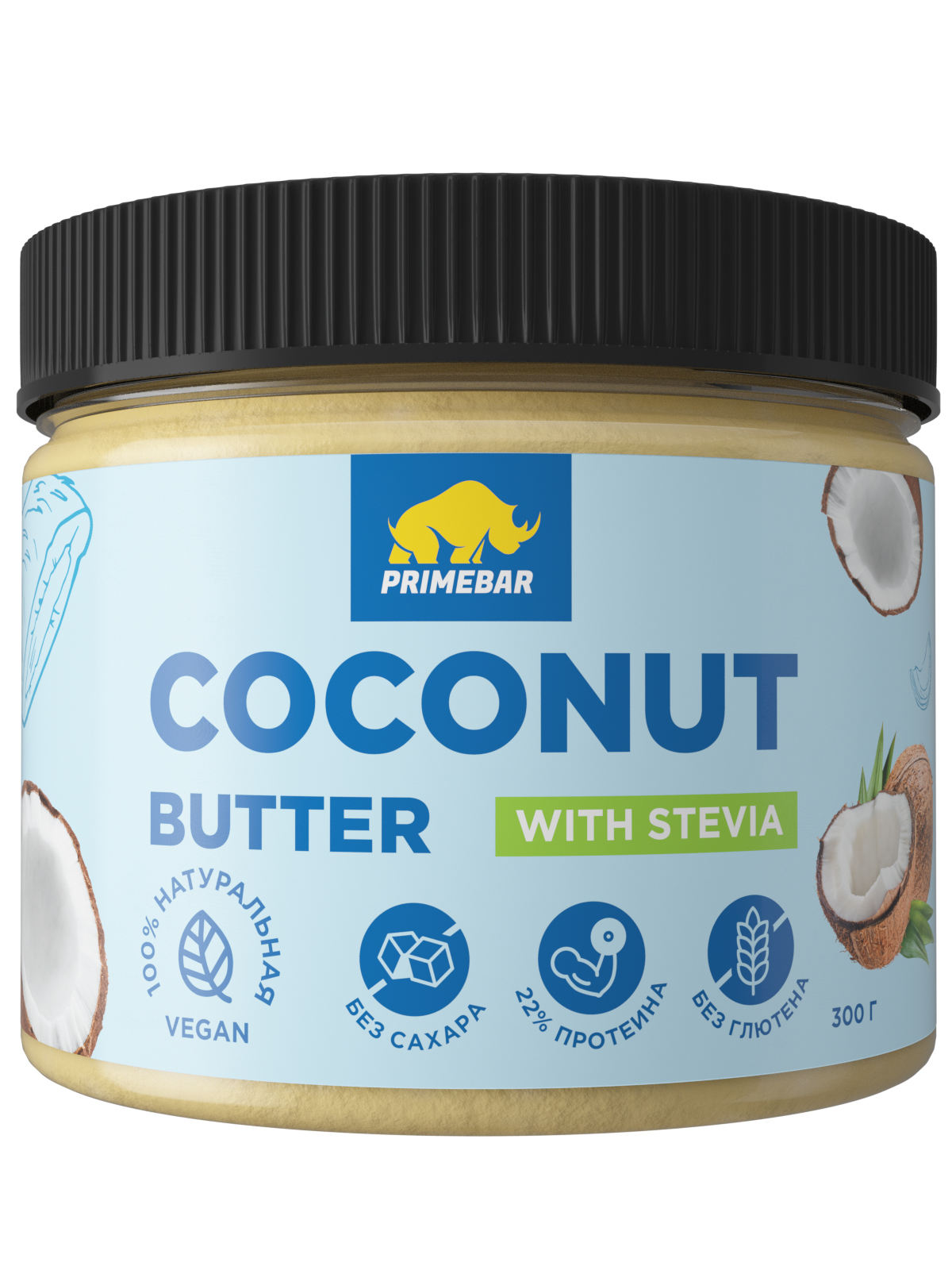 Prime Kraft, Кокосовая паста со стевией, 300 г