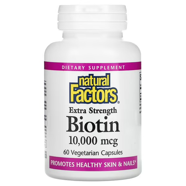 Natural Factors, Биотин (повышенной силы действия), капсулы, 60 шт.