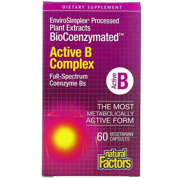 Natural Factors, Комплекс «Active B» (для здоровья организма), капсулы, 60 шт.