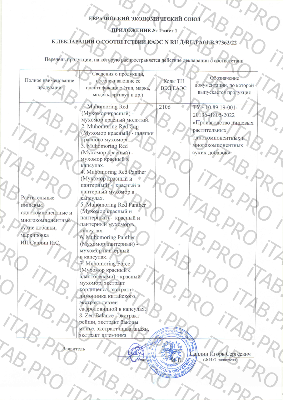 Amazonica, Muhomoring Force, Микродозинг красного мухомора с адаптогенами, капсулы, 60 шт.
