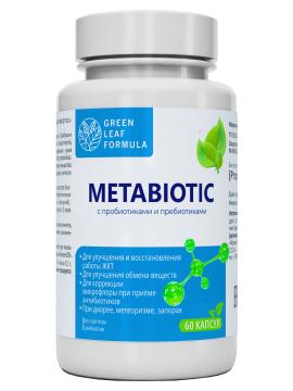 Green Leaf Formula, Метабиотик для кишечника, пробиотики и пребиотики, капсулы, 60 шт.