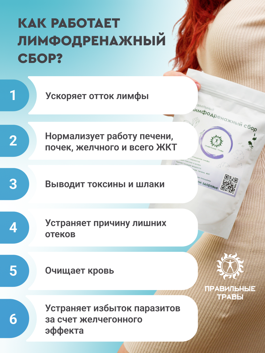 Правильные травы, Лимфодренажный сбор, 10*10 г