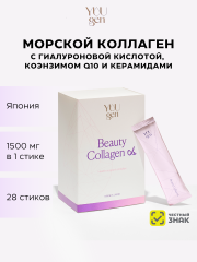 YUUGEN, Коллаген морской пептидный с коэнзимом Q10 и сиаловой кислотой, стики, 28 шт.