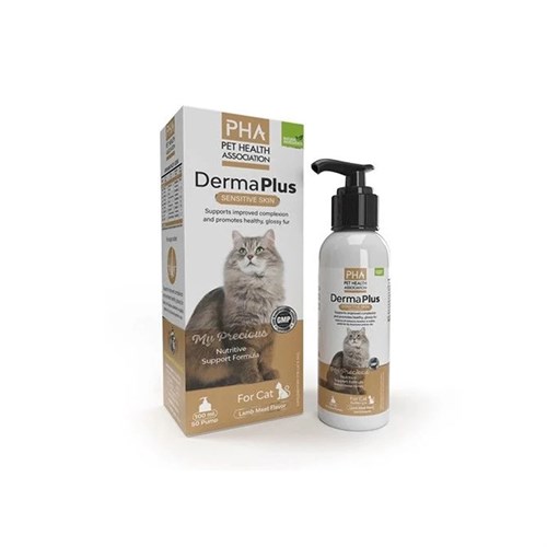 PHA, Derma plus, Комплекс для здоровья кожи и шерсти для кошек, жидкость, 100 мл