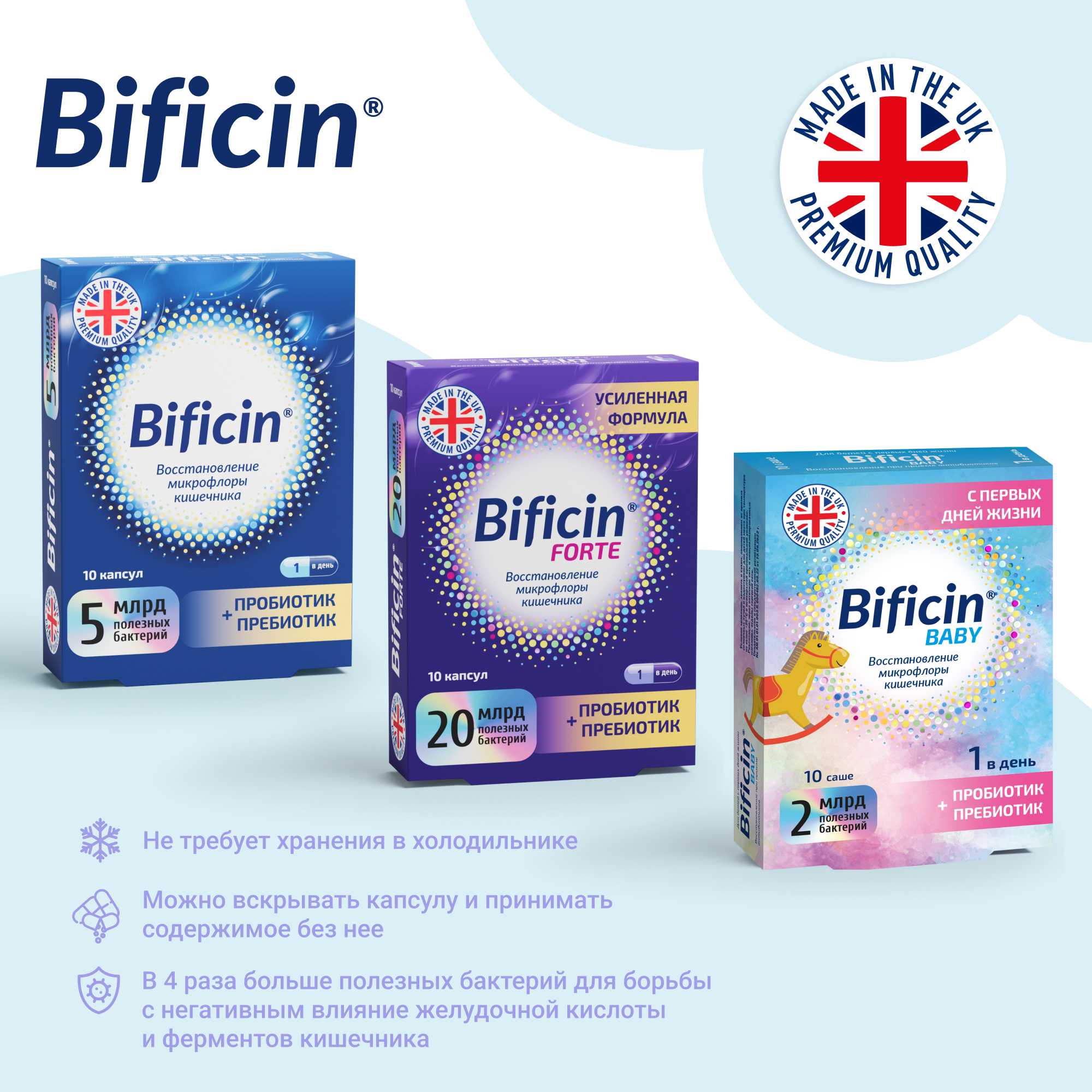 Bificin, Бифицин Форте, капсулы, 10 шт.