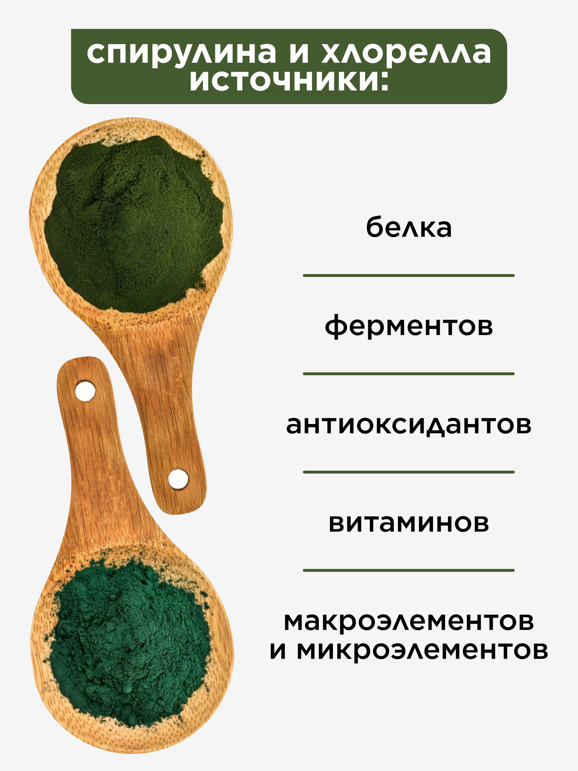 Yappi, Спирулина и хлорелла, порошок, 100 г