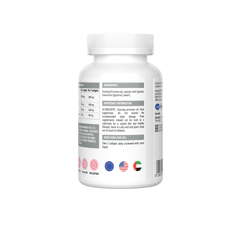 ULTRASUPPS, Масло Примулы вечерней, капсулы, 60 шт.