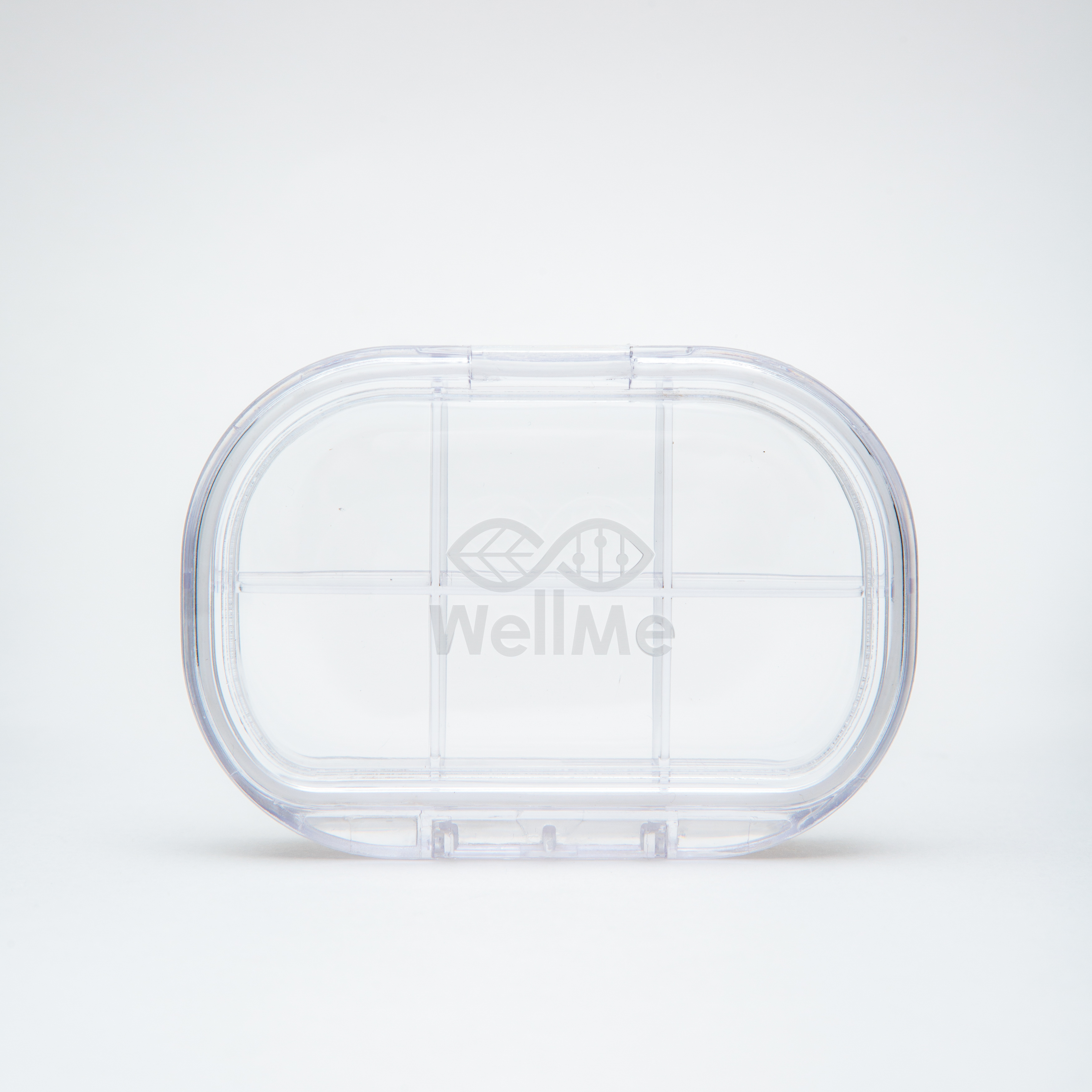 WellMe, Таблетница (органайзер для таблеток, 6 отделений), прозрачный, 1 шт.