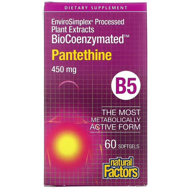 Natural Factors, Витамин B5, капсулы, 60 шт.