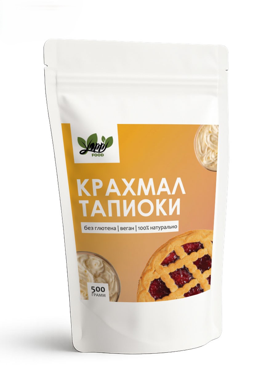 Yappi, Тапиоковый крахмал (загуститель для выпечки), порошок, 500 г
