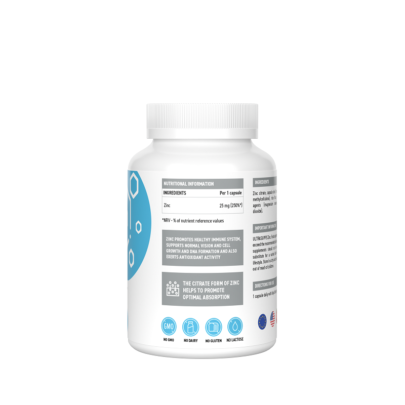 ULTRASUPPS, Цинк (цитрат), капсулы, 60 шт.